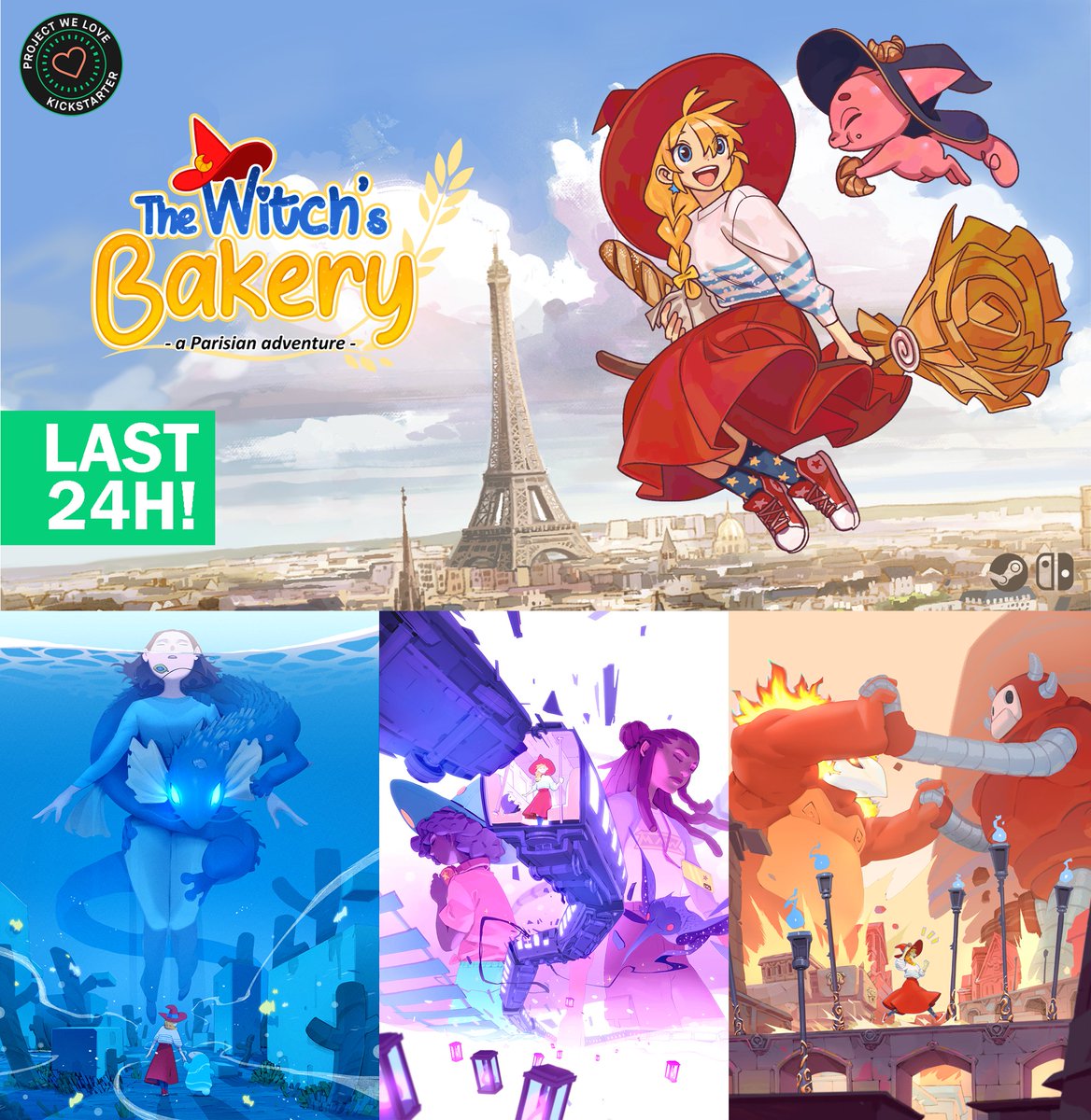 🕒ONLY 24 HOURS LEFT!!🕒
15k€ to unlock Chapter Anger and we'll be able to tell the story of our dreams! Can it really happen??🫣
#TheWitchsBakery