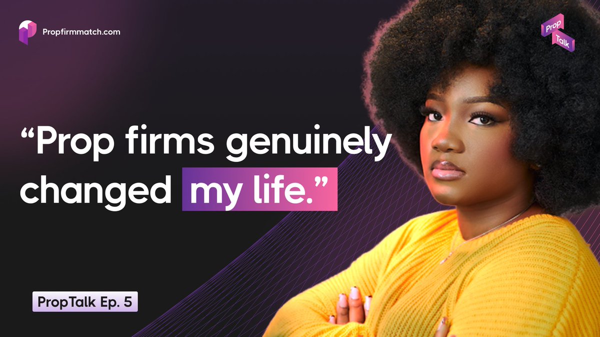 PropTalk episode 5 now live with <a href="/Starr_gael/">Starr🌟</a> discussing her journey to becoming a funded trader🎥

5 lucky viewers will also win a $25k challenge account from <a href="/BlueGuardiancom/">Blue Guardian</a> 🎁