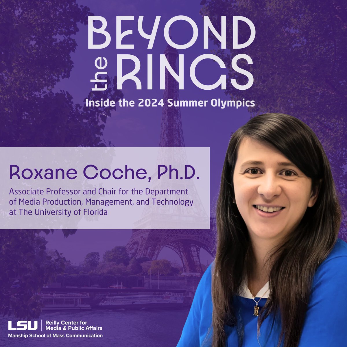 Reilly Center (@reillycenter) on Twitter photo Join us to hear Roxane Coche, Ph.D., speak at our upcoming event, "Beyond the Rings: Inside the 2024 Summer Olympics," on Oct. 22 from 5 - 6:30 p.m. in the Holliday Forum of the LSU Journalism Building.
<a href="/roxanecoche/">Roxane Coche</a> Join us to hear Roxane Coche, Ph.D., speak at our upcoming event, "Beyond the Rings: Inside the 2024 Summer Olympics," on Oct. 22 from 5 - 6:30 p.m. in the Holliday Forum of the LSU Journalism Building.
<a href="/roxanecoche/">Roxane Coche</a>