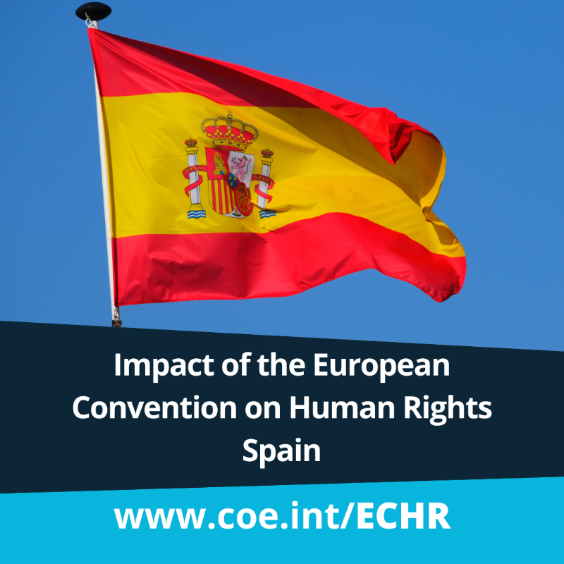 coe's tweet photo. The European Convention on Human Rights entered into force in Spain in October 1979.  

To date, the country has implemented more than 120 rulings from the @ECHR_CEDH.  

Discover the #ECHRimpact in Spain: https://t.co/HEGurp5t7u  

@SpainMFA  
@SpainCoE https://t.co/tmxZAdpKoC