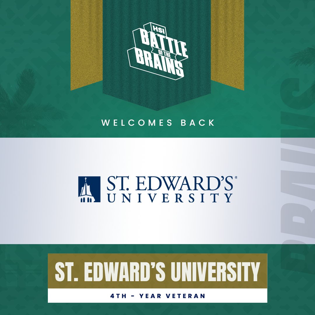St. Edward's University (@StEdwardsU) is joining us for the 4th annual HSI Battle of the Brains this week in Orlando! We're excited to see their Hilltopper pride! #NuestroTiempo #HSIBotBrains #HispanicHeritageMonth