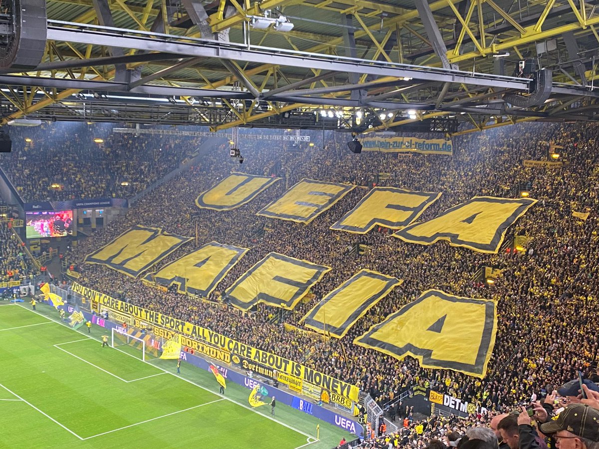 Dortmund’s display at home to Celtic tonight.

“UEFA MAFIA - You don’t care about the sport, all you care about is money”

Fair play! 👏