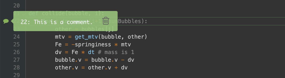 Teachers can now add comments to student code to give targeted feedback. Learn more here:

docs.tychos.org/docs/for-teach…