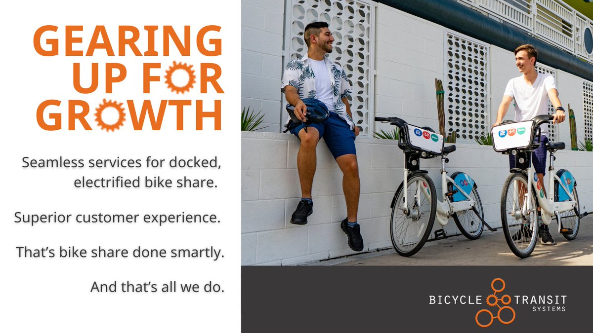 We closed on our acquisition of <a href="/BCycle/">BCycle</a> from <a href="/TrekBikes/">Trek Bicycle</a>, making us the only vertically integrated docked bike share company in North America. Learn more: bicycletransit.com/gearingupforgr….