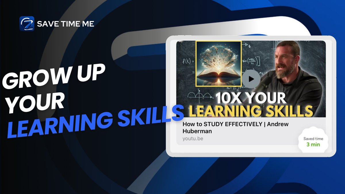 savetimeme's tweet image. 🧠 Learn how to study smarter, not harder! Andrew Huberman shares neuroscience-backed tips for effective learning. You can save time with our summary, We’ve prepared for you below! #StudyTips #Learning #BrainOptimization