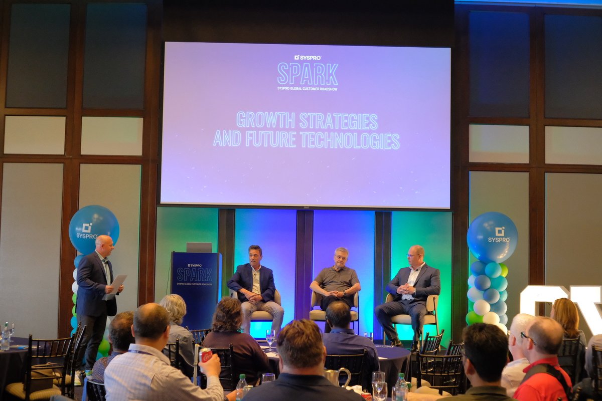 SYSPROAmericas's tweet image. 👥 What’s driving growth? Today’s #SYSPROcustomer panel weighs in: &quot;SYSPRO has been instrumental for us. We look at it as our engine and the gas is #data.&quot; - Kevin Ernst, COO, @OSBProducts
#SYSPROspark #CustomerSuccess #AI #DigitalTransformation | @Chapmans_Canada @FireflyBooks