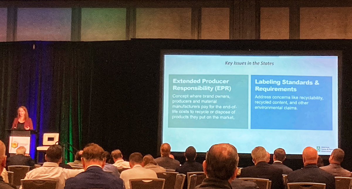 Abigail Sztein, Executive Director, Recovered Fiber <a href="/ForestandPaper/">AF&PA</a> provides an overview of U.S. packaging legislation and regulations impacting the paper packaging industry. Some of the key issues include EPR and environmental labelling requirements.
#PPCFallMeetingAtlanta