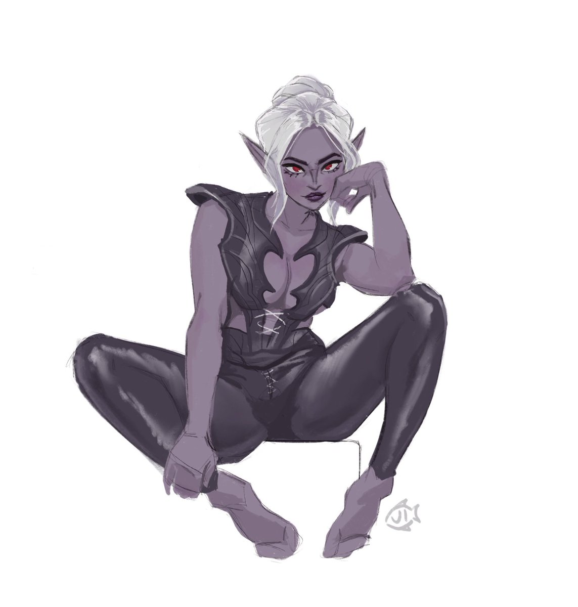 bouncytuna's tweet photo. afterwork study with #Minthara #BaldursGate3 https://t.co/jGqy8CwyE1
