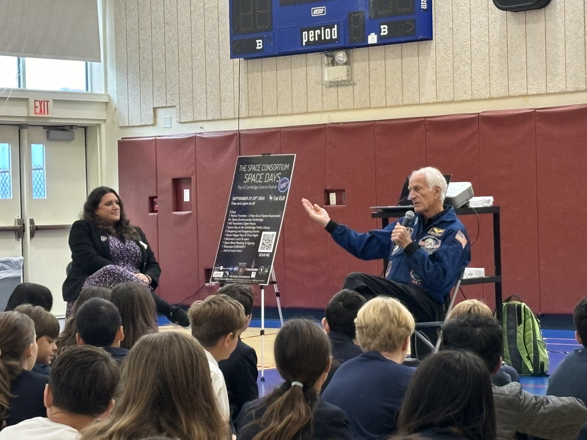 BISB_School's tweet image. Last Friday, Astronaut Jeffrey Hoffman joined our Middle and High School students for an inspiring morning assembly at #BISB, kicking off the Cambridge Science Festival weekend! He captivated everyone with incredible stories from his time in space. #ExceptionalLearning