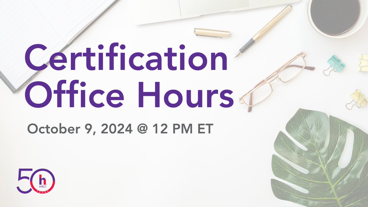 HRCI_Official's tweet photo. Have questions about #HRCIcertification? Join us on October 9, from 12-12:30 PM ET for a 30-minute interactive session to learn important information about eligibility, studying, and overall exam processes. 

🔗 https://t.co/G9GpOrxdYX

#HRCI #HRCertification #HR #HRCredentials https://t.co/pJdEGOs5iq