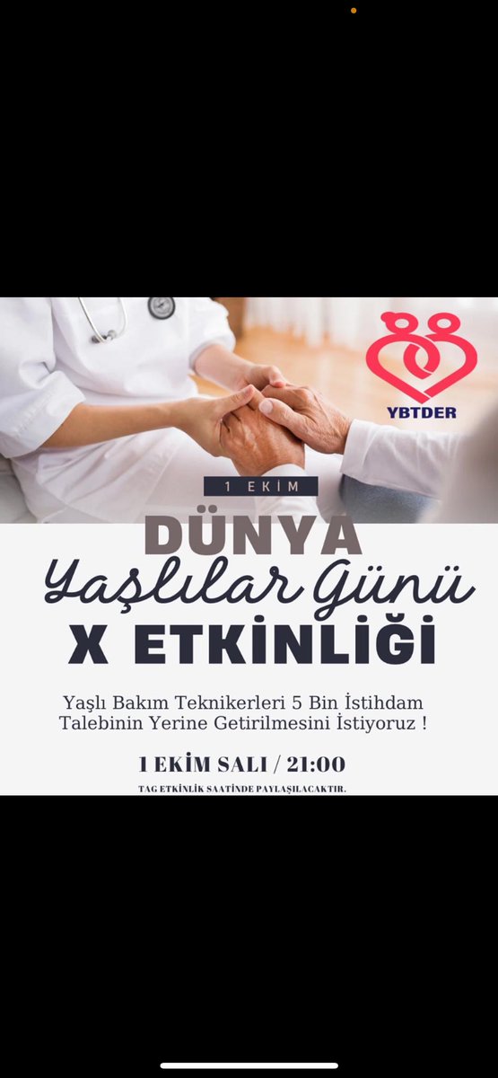 #MemişoğluYaşlıBakıma15binatama 
<a href="/drmemisoglu/">Prof. Dr. Kemal Memişoğlu</a> 
<a href="/suayipbirinci/">Doç. Dr. Şuayıp Birinci</a> 
Yaşlı bakım istihdam bekliyor