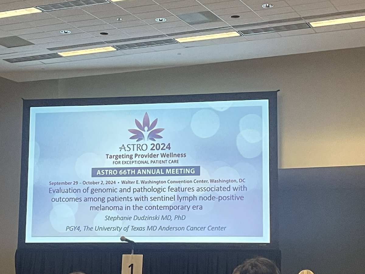 ChelseaPinnix's tweet image. Our @MDAndersonNews PGY4 resident @StephDudzinski presents study evaluating genomic&amp;amp;path features a/w outcome for SLN+ melanoma pts. No assoc btwn dz outcomes &amp;amp;TERT/ATRX or BRAF mutations but adverse path features=badness.Clinical trial ongoing.Fantastic work! #ASTRO24 @ashleighg