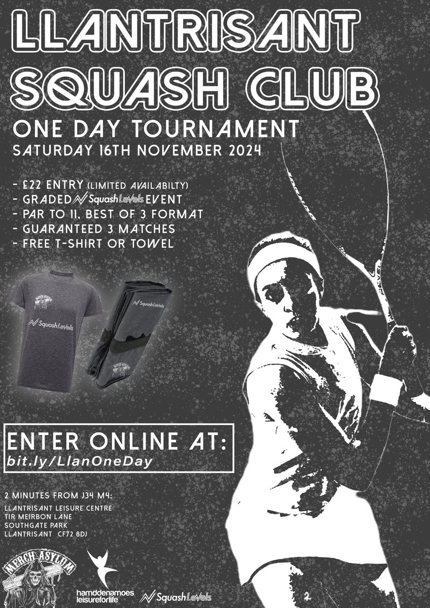 We’ve still got 6 spaces in our tournament next month, enter today! 

llantrisantsquashclub.bigcartel.com/product/nov24