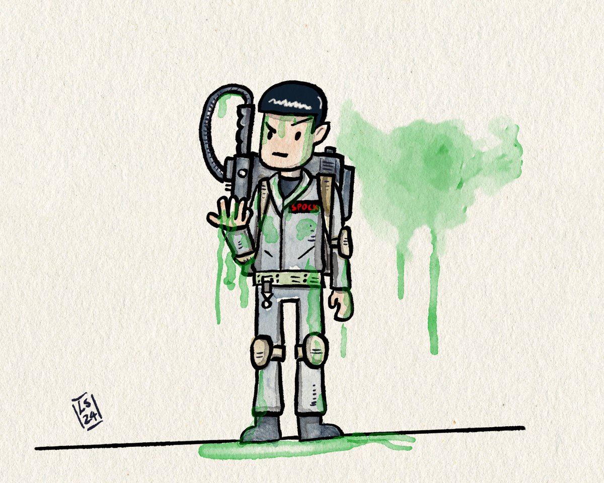 LeeDrawsStuff's tweet photo. It would appear I have been covered in an ectoplasmic residue. Most curious, I appear to be experiencing a most unusual physiological response.

#Spocktober #2 - Everything is better with #Spock https://t.co/NViBOgsbbd