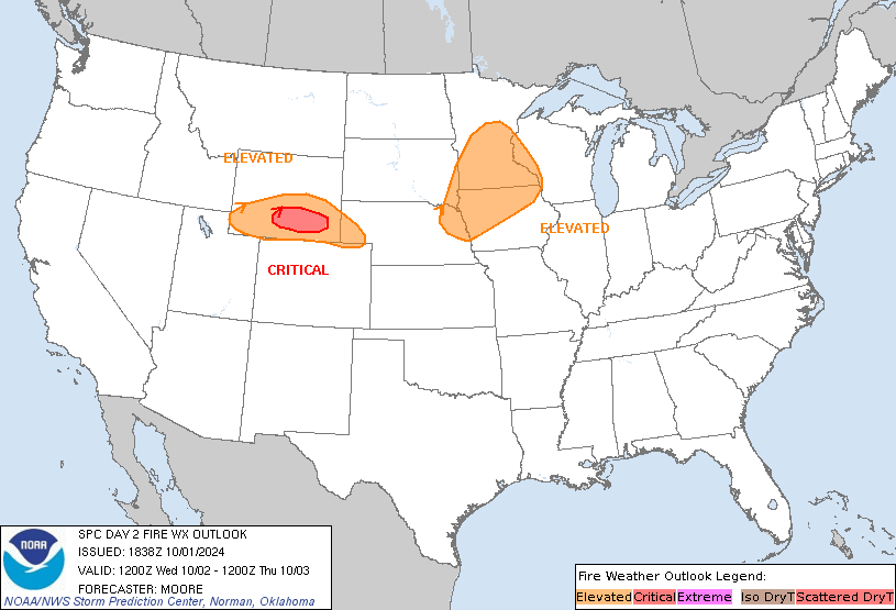 The SPC has issued a Day 2 elevated fire risk in Iowa (valid 7:00 AM Wednesday to 7:00 AM Thursday) spc.noaa.gov/products/fire_…