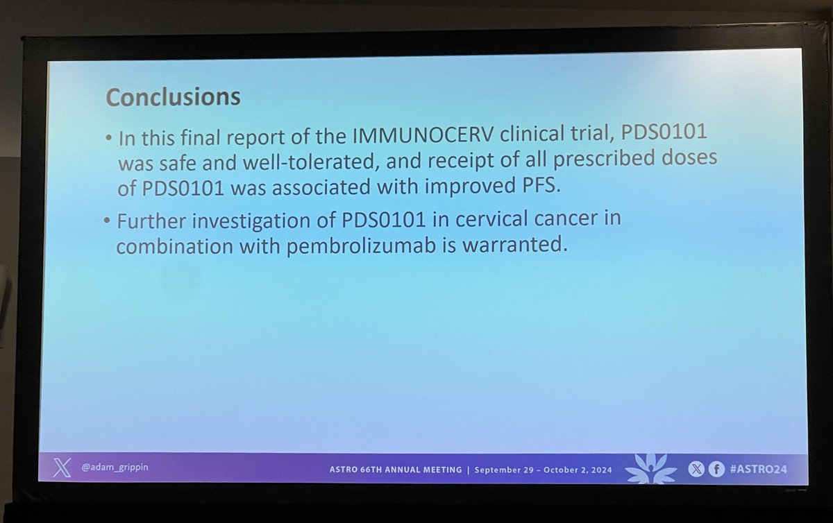 Albert Koong, MD PhD (@ackoongmdphd) on Twitter photo Promising initial results of IMMUNOCERV vaccine study in cervical cancer reported by <a href="/adam_grippin/">Adam Grippin</a> from <a href="/MDAndersonNews/">MD Anderson Cancer Center</a>. #endcancer #radonc Promising initial results of IMMUNOCERV vaccine study in cervical cancer reported by <a href="/adam_grippin/">Adam Grippin</a> from <a href="/MDAndersonNews/">MD Anderson Cancer Center</a>. #endcancer #radonc