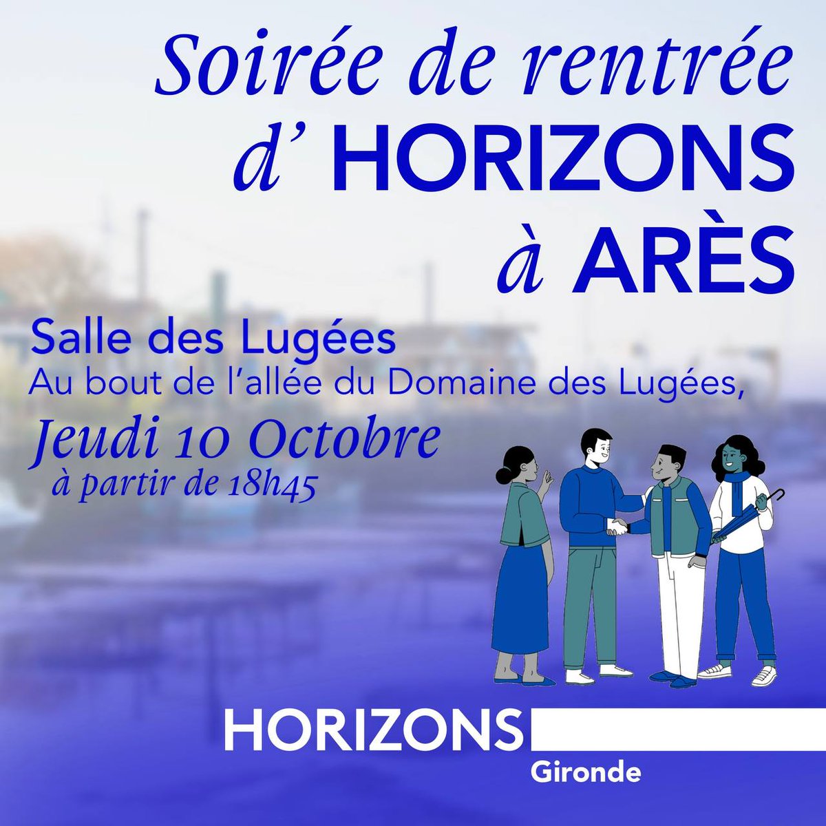 Horizons Gironde fait sa rentrée jeudi 10 octobre à 18h45 à Arès. Vous n'êtes pas adhérent et vous souhaitez nous rencontrer ou en savoir un peu plus sur le parti d'Édouard Philippe, vous êtes les bienvenus. Ci-dessous le lien pour vous inscrire :

docs.google.com/forms/d/e/1FAI…