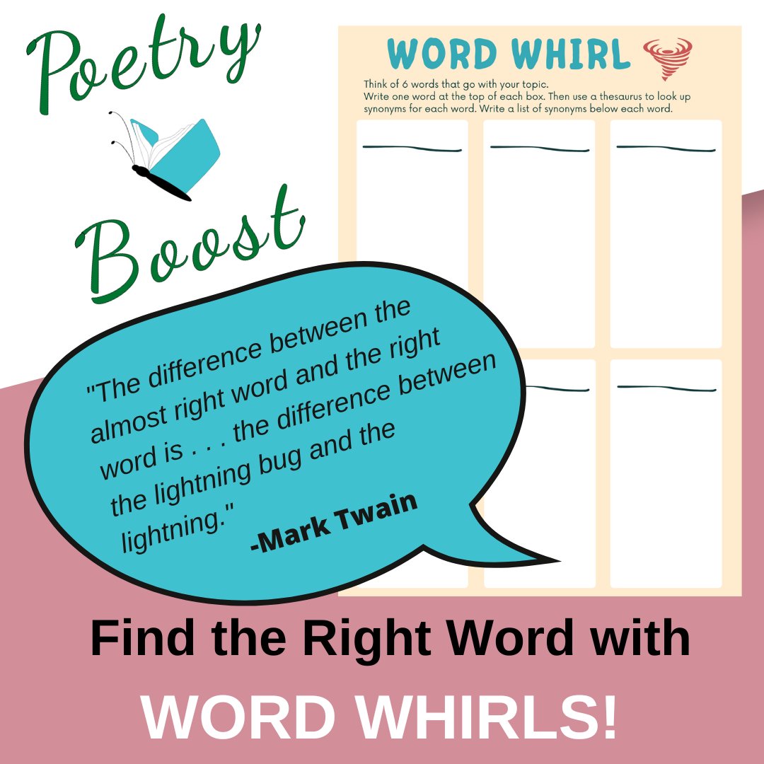 Schaubwrites's tweet image. Today on #PoetryBoost: a tool to help Ss choose the best words for their writing. Free downloadable template included! poetryboost.com @ncte #ELA #WritingLesson #poetrylesson #vocabularybuilding
