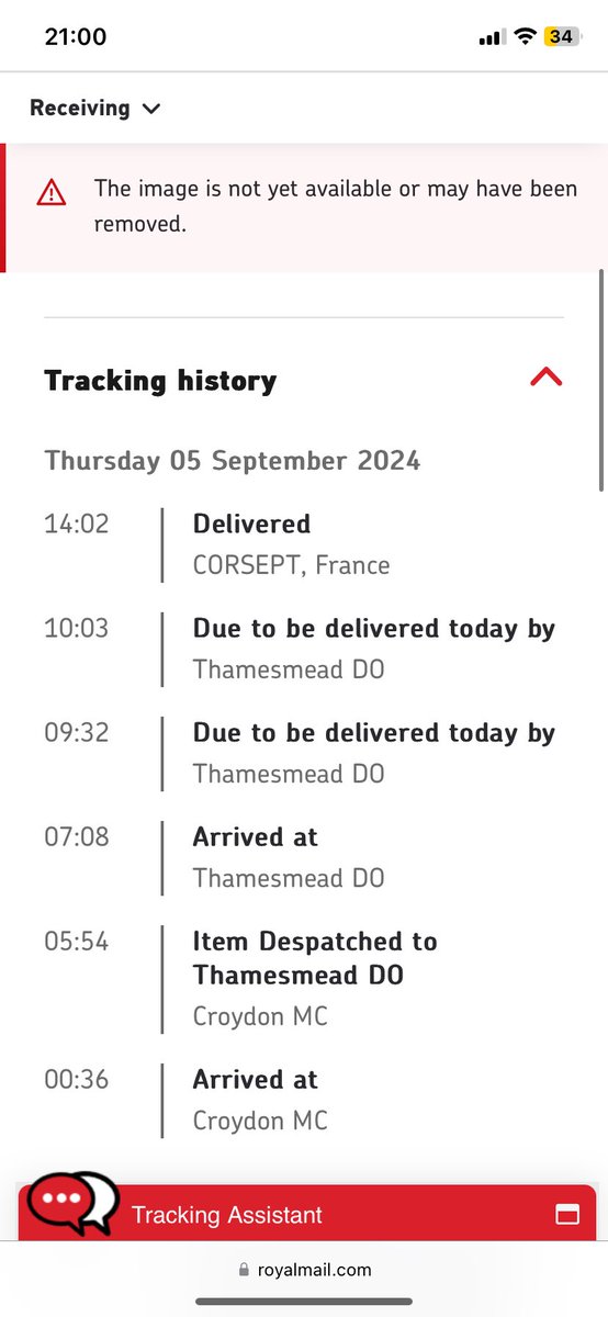 WiRZK's tweet photo. @lisalaposte  bonjour comment ce fait il qu’un envoie sois en cours de livraison  par vos service hors l’expéditeur @RoyalMail confirme la livraison date du 5 septembre ? https://t.co/oXzbF8IPGE