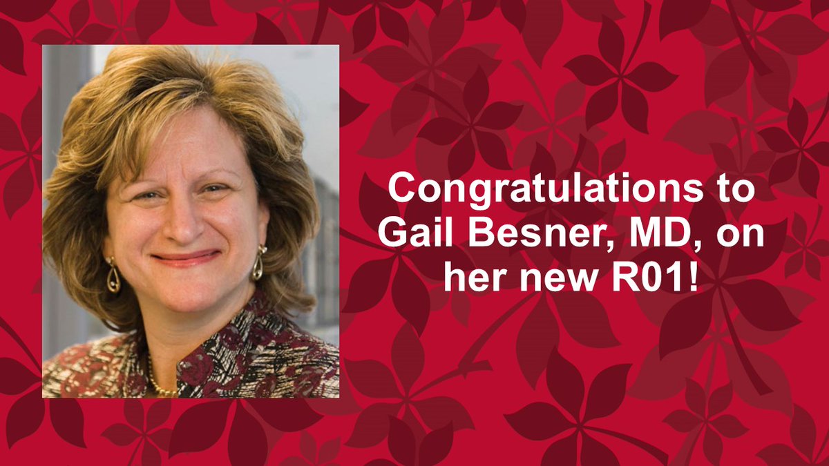 Ohio State Wexner Medical Center Surgery Dept. (@ohiostatesurg) on Twitter photo Another R01 win for #OhioStateSurgery and <a href="/NCHPedSurg/">Nationwide PedSurg</a>! Dr. <a href="/GailBesner/">Gail Besner</a> was awarded a five-year, $4 million R01 grant from the <a href="/NICHD_NIH/">NICHD News</a> to support her research on preventing neurodevelopmental impairment (NI) in premature infants after necrotizing enterocolitis (NEC). 👏🙌 Another R01 win for #OhioStateSurgery and <a href="/NCHPedSurg/">Nationwide PedSurg</a>! Dr. <a href="/GailBesner/">Gail Besner</a> was awarded a five-year, $4 million R01 grant from the <a href="/NICHD_NIH/">NICHD News</a> to support her research on preventing neurodevelopmental impairment (NI) in premature infants after necrotizing enterocolitis (NEC). 👏🙌