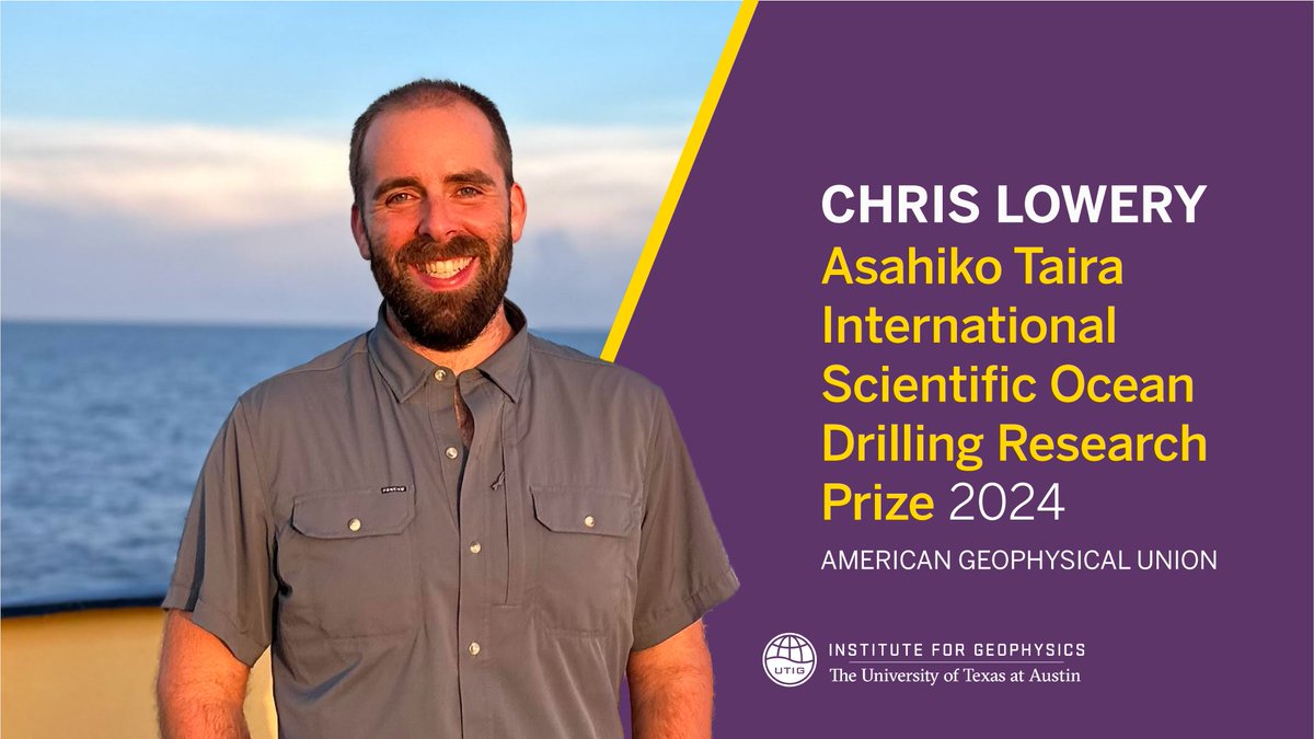 University of Texas Institute for Geophysics (@utgeophysics) on Twitter photo 🌟Scientific ocean drilling has a new rising star🌟
Congratulations <a href="/OrbulinasDad/">chrislowery.bsky.social</a>!⛴️🏆🤘
Scientific Ocean Drilling: UT Researcher Wins Prestigious Prize for Work on Mass Extinctions
ig.utexas.edu/news/2024/scie… 🌟Scientific ocean drilling has a new rising star🌟
Congratulations <a href="/OrbulinasDad/">chrislowery.bsky.social</a>!⛴️🏆🤘
Scientific Ocean Drilling: UT Researcher Wins Prestigious Prize for Work on Mass Extinctions
ig.utexas.edu/news/2024/scie…