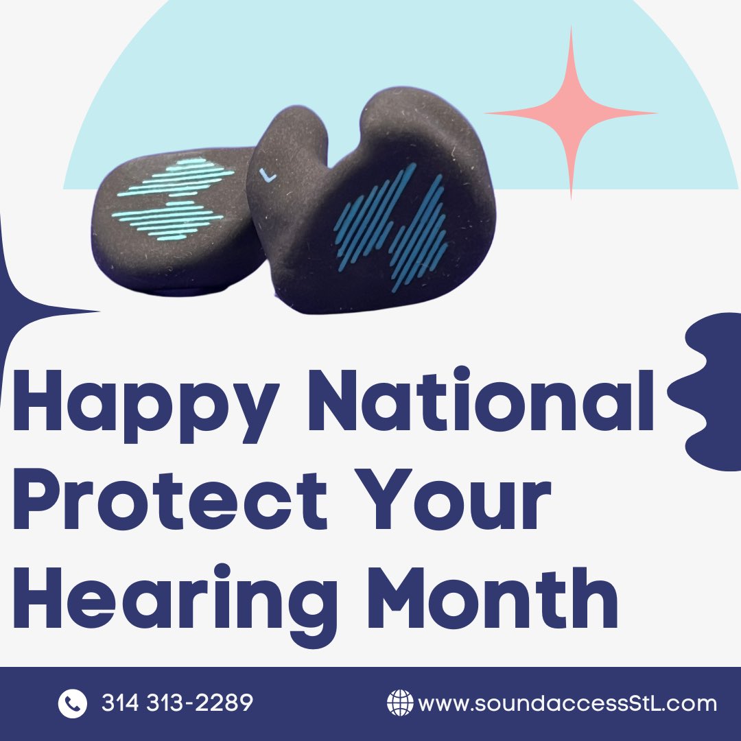 SoundAccessSTL's tweet photo. October is National Hearing Protection Month! Protect your ears today for a better tomorrow. Whether at work or play, let’s keep the noise down and the good times up! 
#nationalprotectyourhearingmonth #hearingprotection #loveyourears #protectyourhearing https://t.co/Knfc66f5Ff