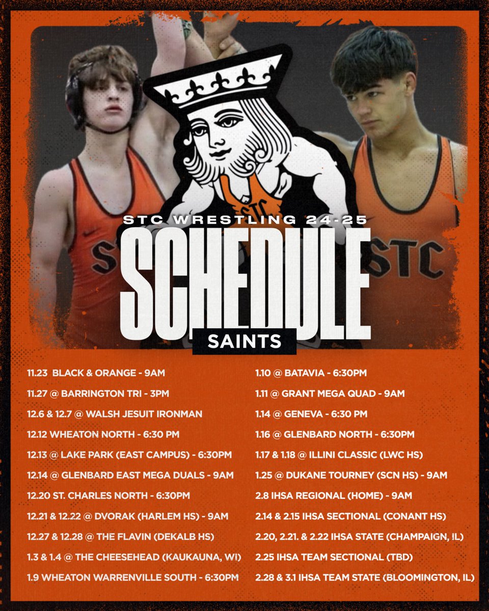 Varsity schedule for the 2024-2025 season.