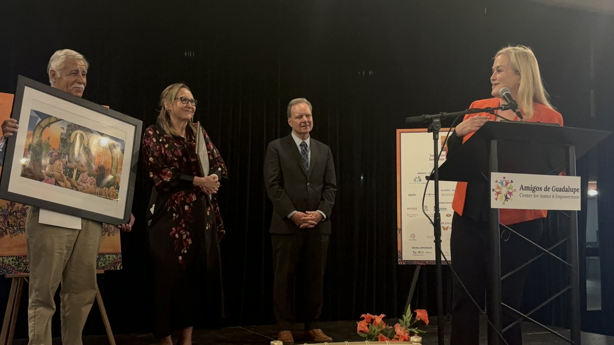 SupCindyChavez's tweet photo. I had an incredible time on Friday at the Amigos De Guadalupe Sowing Seeds of Justice Fiesta! 🎉

It was an honor to receive such a beautiful Virgencita painting from this amazing organization. 🙏 https://t.co/lDh9Q1GfcL