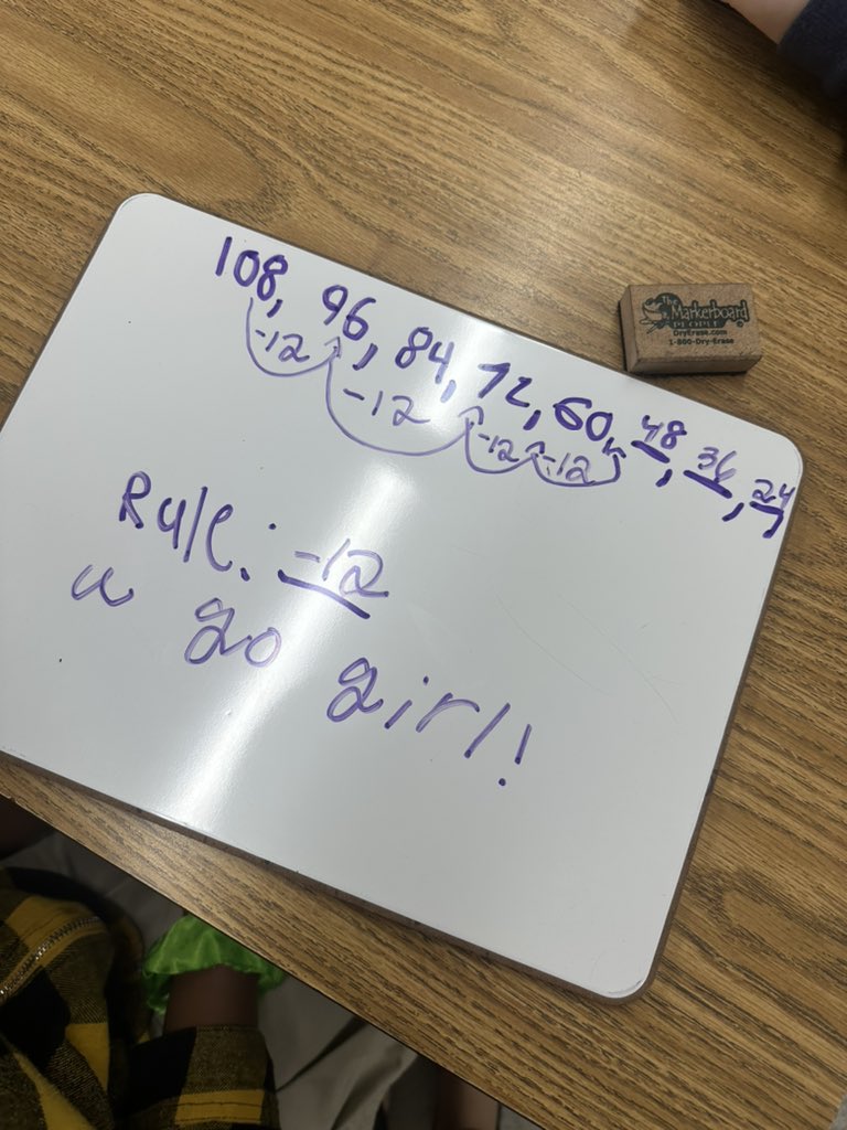 learnwithfrikor's tweet photo. Today we began learning about number patterns, then I tasked the kiddos to create their own number pattern following one rule, then trade with a partner to identify the rule they created, then find the next 3 numbers in the pattern. #ugogirl https://t.co/o7NJuF1plB