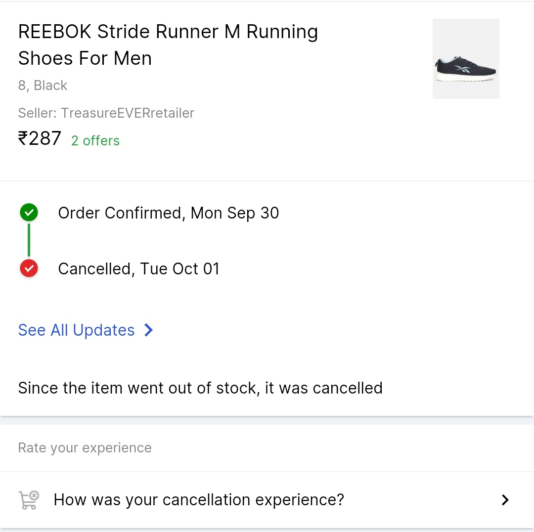 SatyamTrader's tweet photo. @DealBeeOfficial @Tech_glareOffl As usual orders are getting cancelled. 8 number size is in stock. Still the reason item went out of stock .😂

Take a look at this REEBOK Stride Runner M Running Shoes For Men on Flipkart
https://t.co/JIOXWEMr6m https://t.co/BaJDJ40yeO