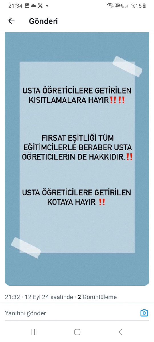 Ayten64130954's tweet photo. #HayatBoyuUstanaSahipÇık
USTA ÖĞRETİCİLER
Sayın Cumhurbaşkanım Ustaöğreticiler'de bu ülkenin vatandaşları ve insanca yaşamayı ve geleceğe güvenle bakmayı hakediyorlar.100 bin Ustaöğreticinin mağduriyetinin giderildiği müjdesini sizden beklemekteyiz 🇹🇷🇹🇷🇹🇷
@RTErdogan 
@TBMMresmi https://t.co/3tOGBPWaoP
