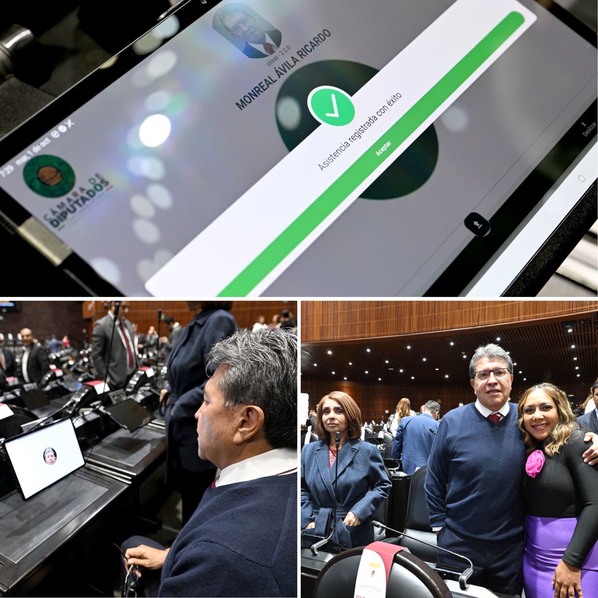 RicardoMonrealA's tweet image. Realizamos el pase de lista para la Sesión de Congreso General en la Cámara de @Mx_Diputados. Hoy es un día histórico.