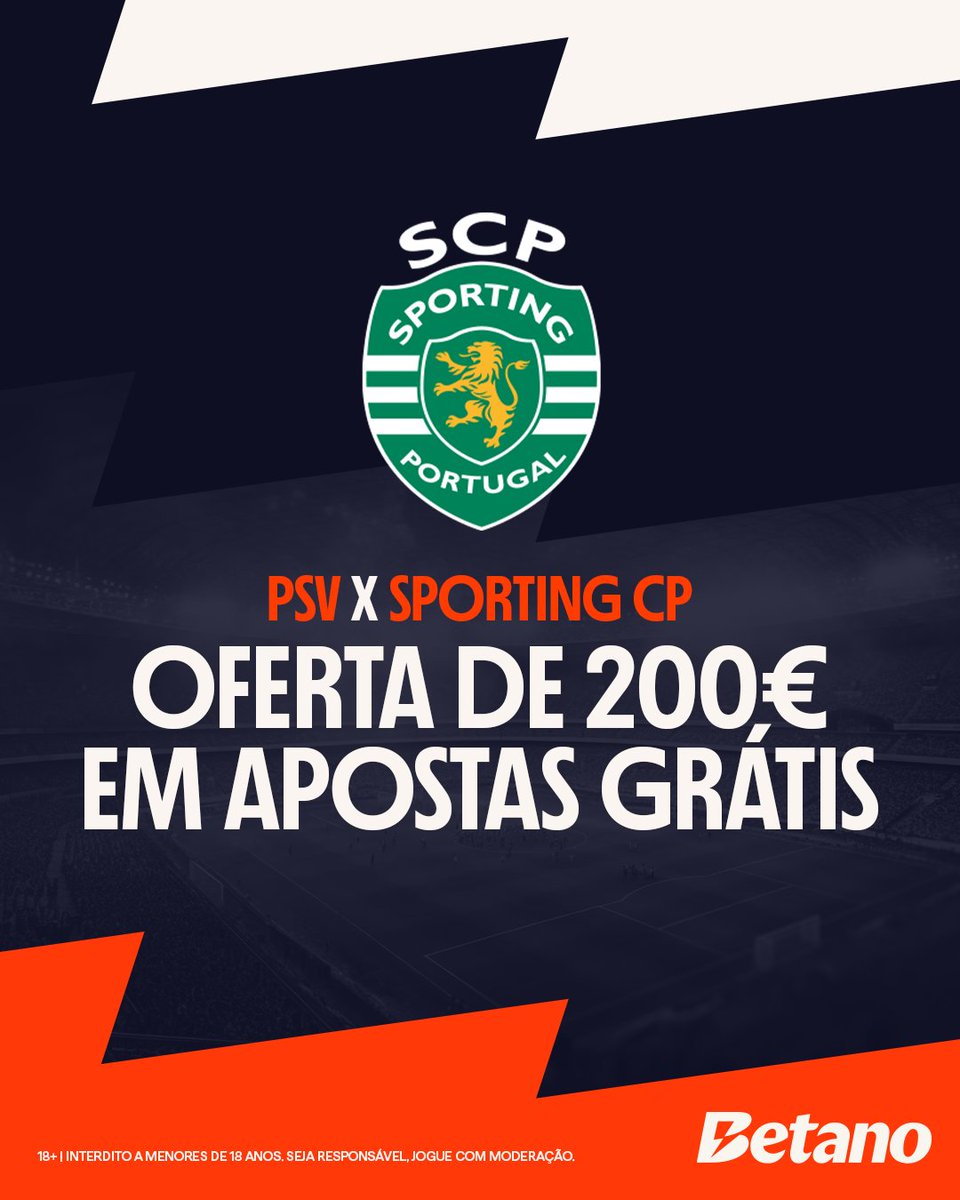 O +2,5 golos bateu nos dois últimos jogos entre PSV e Sporting. Se bater hoje, oferecemos 20 free bets de 10€ 🔥

Para participares tens de:

👉 Seguir a <a href="/Betano_PT/">Betano Portugal 🔞</a>
👉 RT e Like
👉 Comenta #BetanoBets

 Vencedores anunciados amanhã.