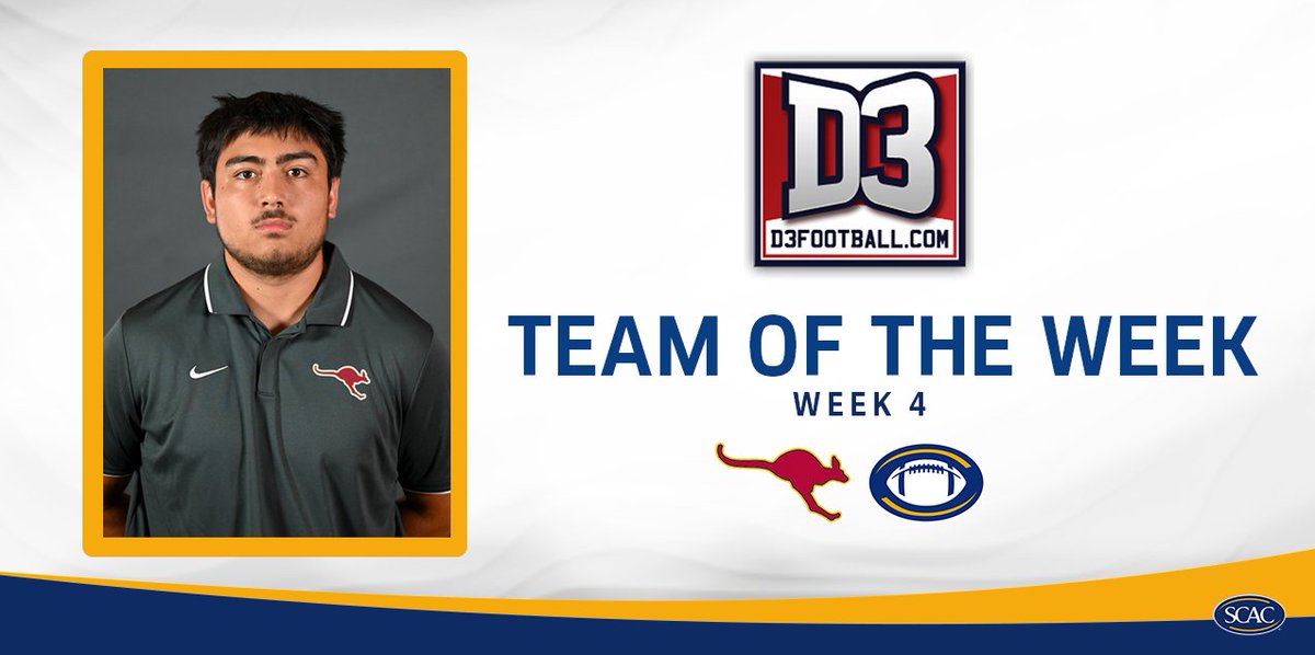 #SCACFb | <a href="/ACsports/">Austin College 'Roos Athletics</a>' Balderas Earns National Recognition On <a href="/d3football/">D3football.com</a> Team of the Week🏈

📰| shorturl.at/NhdBQ

#SCACPride | #d3fb | #WhyD3 | #SCAC
