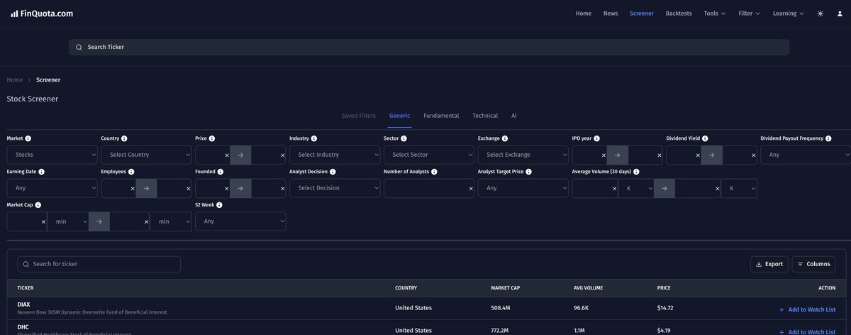 FinQuota's tweet photo. ๐ What stock screener do you use and why? Have you checked out FinQuota's screener yet? ๐
https://t.co/1pGJTLh96F
#stocks #FinQuota #trading #stockinvesting #screener https://t.co/o0KC6mREF6