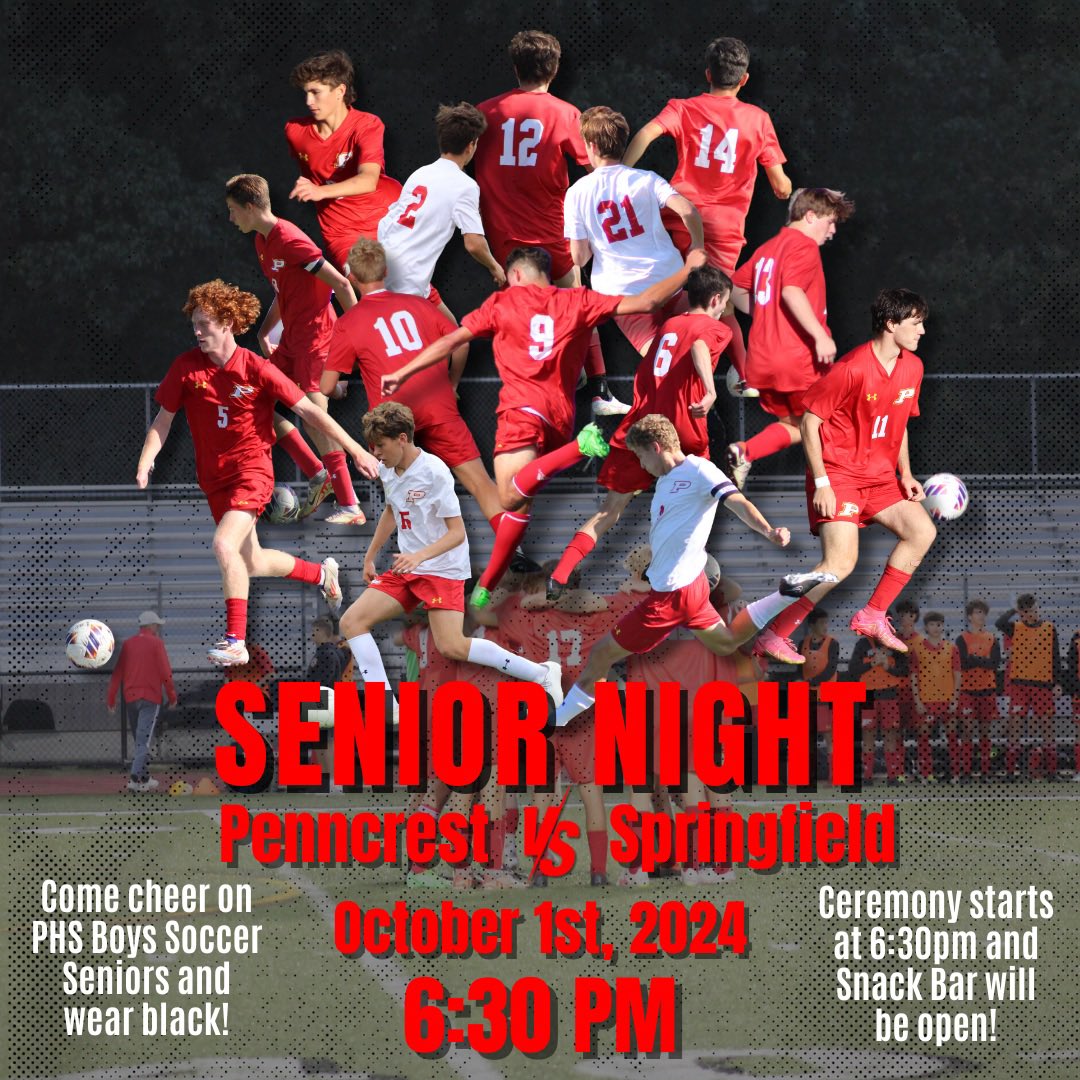 SENIOR NIGHT TONIGHT! Come out and support our seniors! Ceremony is at 6:30pm, game starts at 7:00pm!