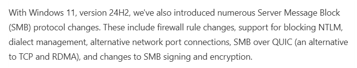 Sam Erde (@samerde) on Twitter photo #Windows 11 24H2 is out with notable enhancements, including updated LAPS, RSAT, & more!
🆕 Security Baseline: techcommunity.microsoft.com/t5/microsoft-s…
🆕 ADMX Templates for GPOs: aka.ms/Windows11/24H2…
🔀 GPO Settings Reference Spreadsheet: aka.ms/Windows11/24H2…
📰techcommunity.microsoft.com/t5/windows-it-… #Windows 11 24H2 is out with notable enhancements, including updated LAPS, RSAT, & more!
🆕 Security Baseline: techcommunity.microsoft.com/t5/microsoft-s…
🆕 ADMX Templates for GPOs: aka.ms/Windows11/24H2…
🔀 GPO Settings Reference Spreadsheet: aka.ms/Windows11/24H2…
📰techcommunity.microsoft.com/t5/windows-it-…