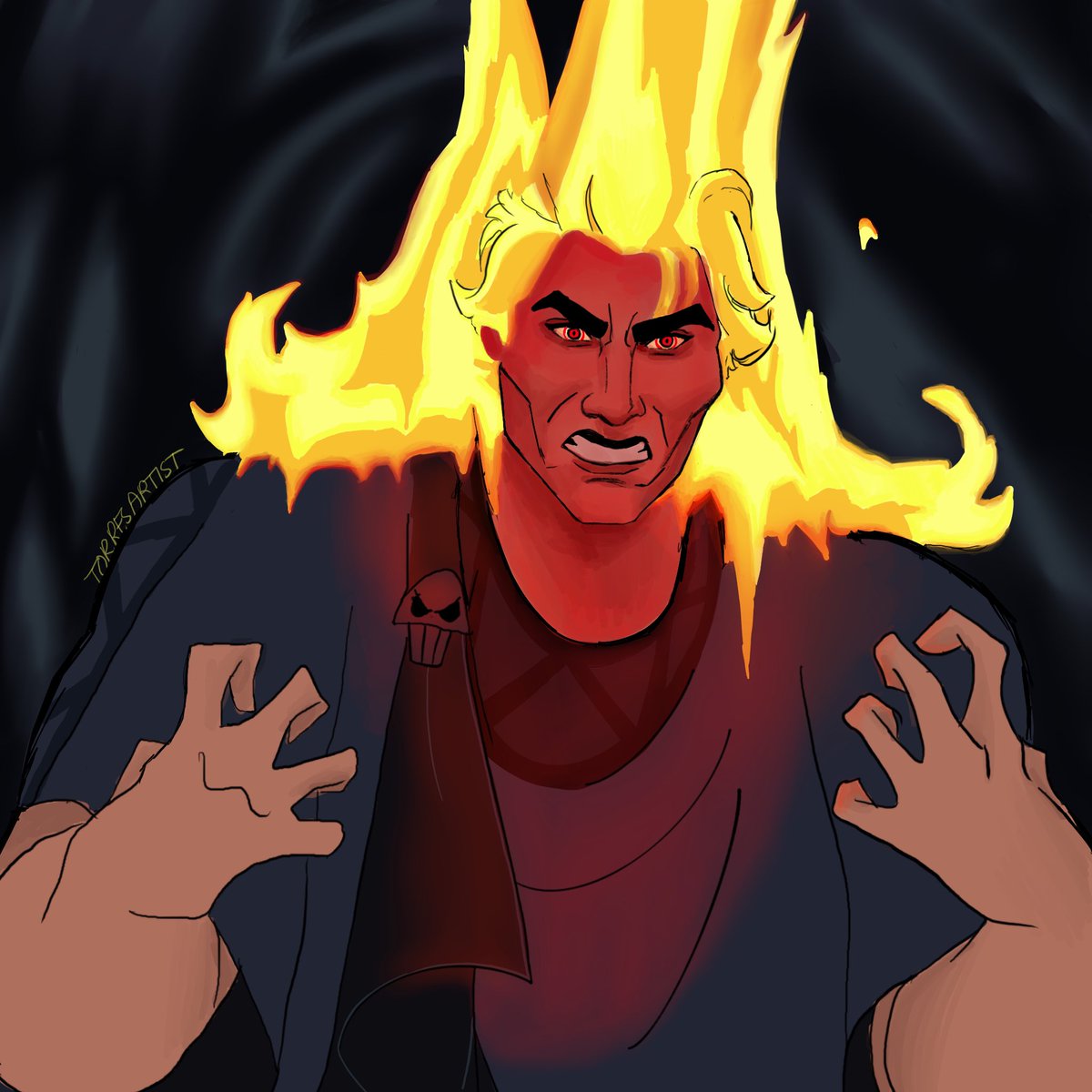 Day 1 of Migtober: Disney Villain. I chose Hades from Hercules. Ref is down below👇🏼 

#MiguelOHara #migueloharafanart