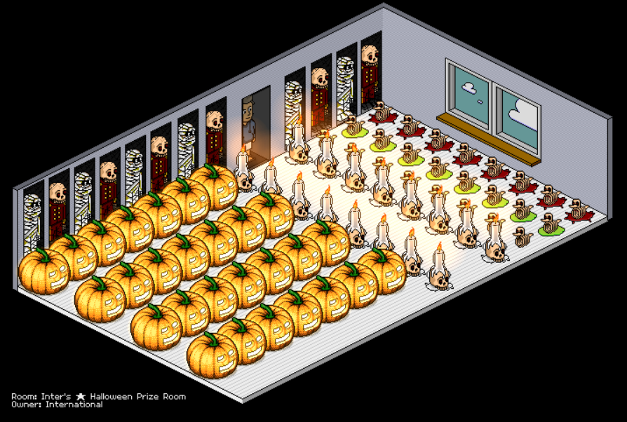 ✨Giveaway #10✨
✨80 Prizes - Win any of the Halloween items in this room ✨

1. Follow <a href="/inter_habbo/">International</a>
2. Like and repost this!
3. Reply with your Origins name!

I will be randomly giving prizes from today to 13th Oct, you can win more than once!

Only on Habbo Origins (.com)