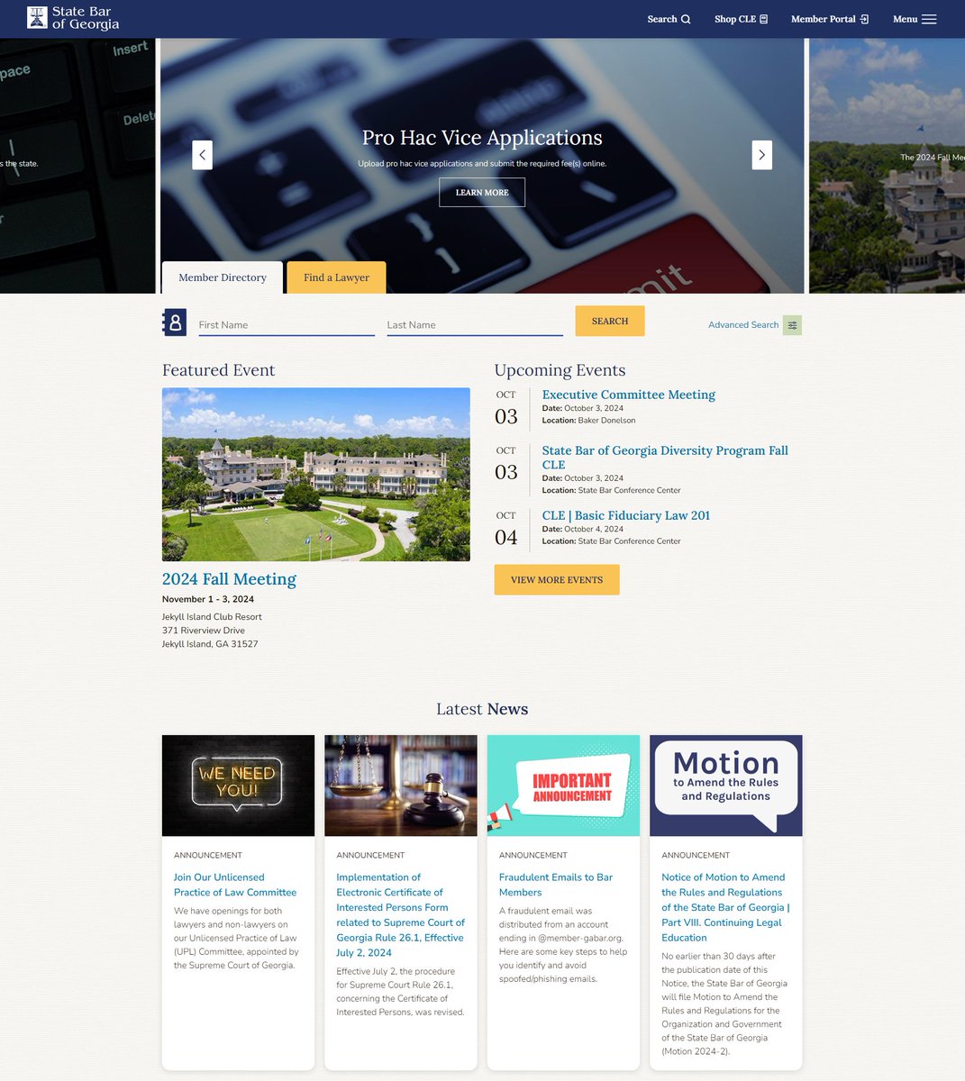 MatrixGroup's tweet image. We’re thrilled to announce the launch of the redesigned State Bar of Georgia website!
A huge focus of the redesign was to highlight the benefits of membership – front and center on the homepage and beyond.
bit.ly/3TMVk24
#WebsiteRedesign #WebsiteRefresh