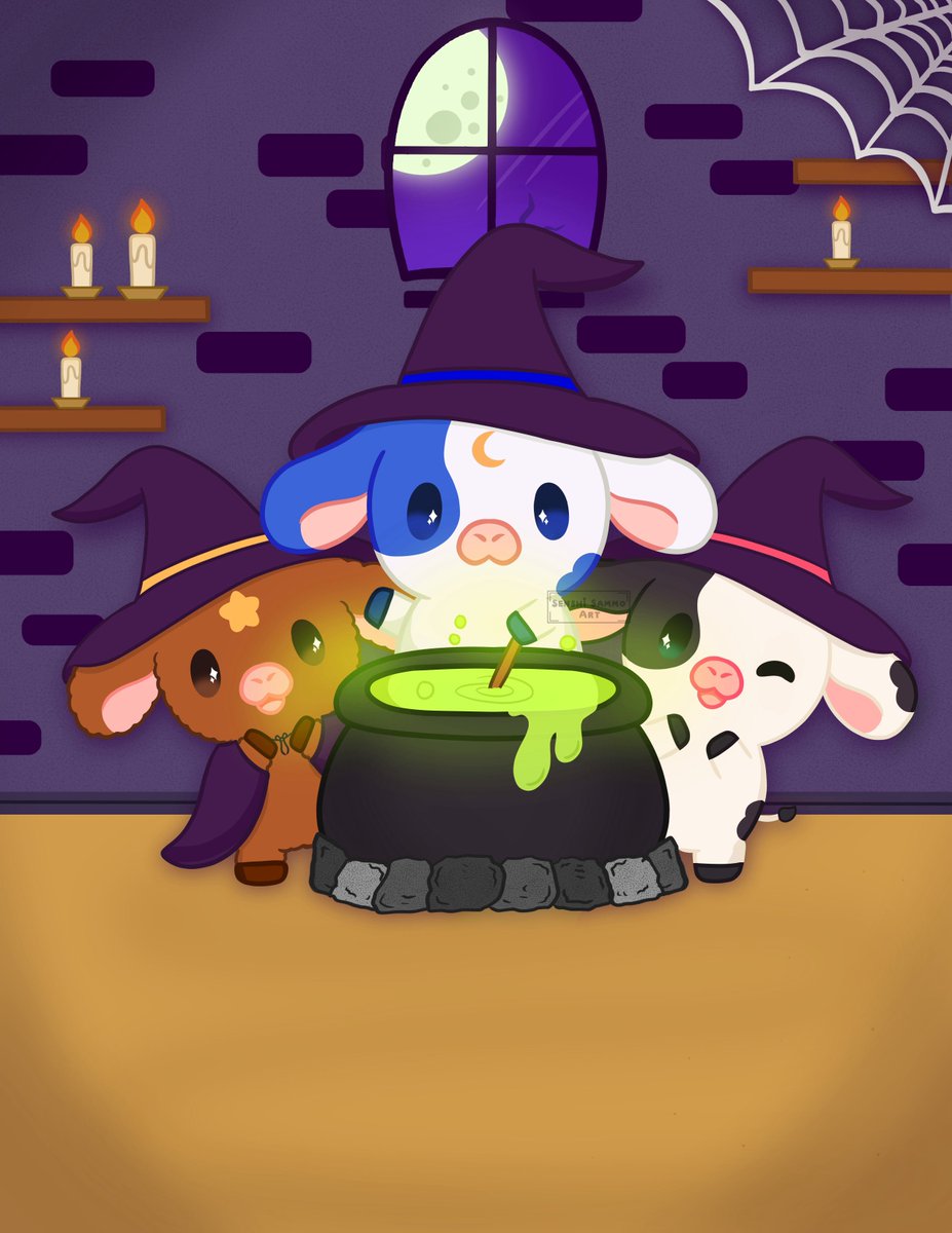 SenshiSammoArt's tweet photo. Sally, Melna, and Millie are so excited for spooky season! 👻 Happy October! 🎃 https://t.co/ovGBJ15pWH