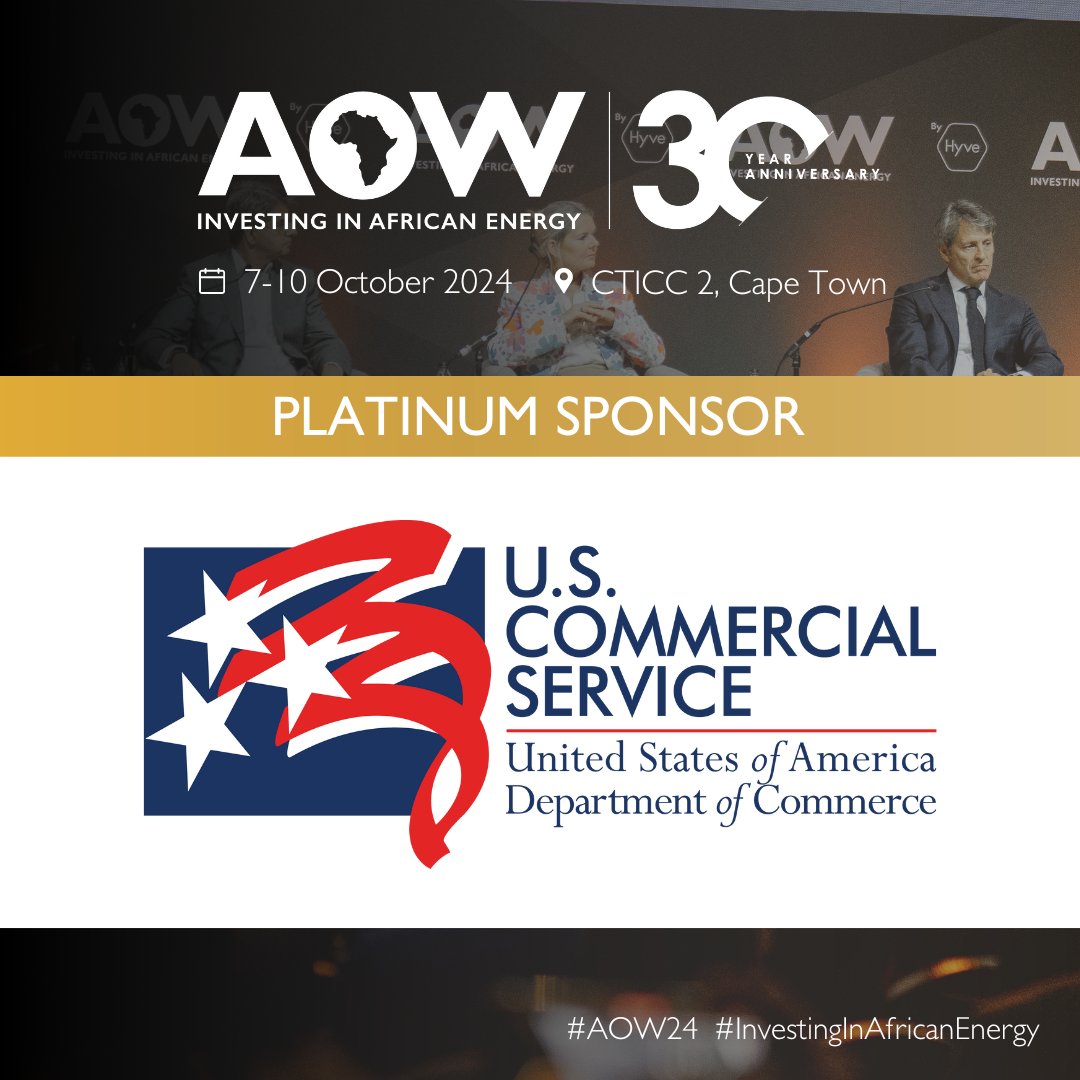 We’re proud to announce the U.S. Commercial Service as a Platinum Sponsor for AOW 2024!✨

Join us at #AOW2024 to engage with U.S. Commercial Service and other key players shaping Africa’s energy future.

GET YOUR TICKET HERE: eu1.hubs.ly/H0cLpFY0

#investinginafricanenergy