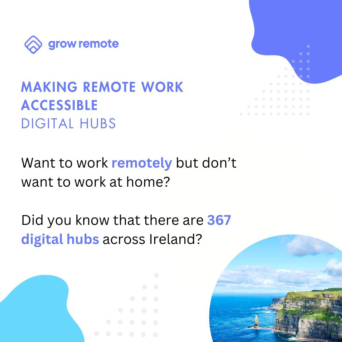Stable internet and a quiet work environment are not always available when we work from home.
Did you know that there are 367 digital hubs across Ireland who are working to solve this problem for remote workers?
Find out more here: buff.ly/3I8u3PY
