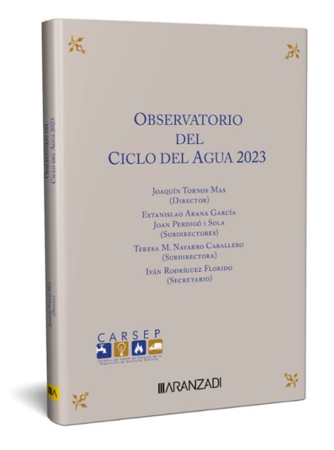 📚👁️🚰🚿⚙️
Salió el “OBSERVATORIO DEL CICLO DEL AGUA 2023” dir. #JoaquínTornos y coord. <a href="/irodriguez_91/">Iván Rodríguez Florido</a> 
Anuario sobre los principales problemas del ciclo del agua: suministro de agua a poblaciones y saneamiento, en 🇨🇱 🇨🇴 🇺🇸 🇪🇸 🇫🇷 🇮🇹 🇵🇪 y 🇵🇹 
Disponible👇🏻
tienda.aranzadilaley.es/observatorio-d…