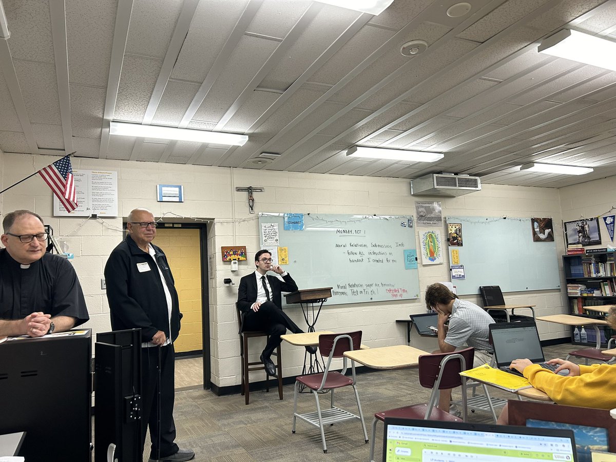 It’s rare to have three vowed <a href="/Marianists/">The Marianists</a> in the building let alone in my classroom at the same time! I was blessed for it to happen today with a few <a href="/vianneygriffins/">Vianney Griffins</a>! Bro Chicago, Fr Sean, and Bro. Tom Odenski in the house!