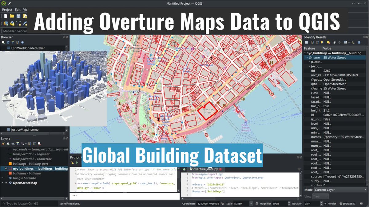 🌍 Effortlessly add Overture Maps data to #QGIS and export it to any vector format for your region of interest—all in just a few clicks! 🗺️ Access global datasets like buildings, roads, addresses, and more with ease. 🚀

🎥 Watch the tutorial: youtu.be/6lfV81v71gs
💻 Explore