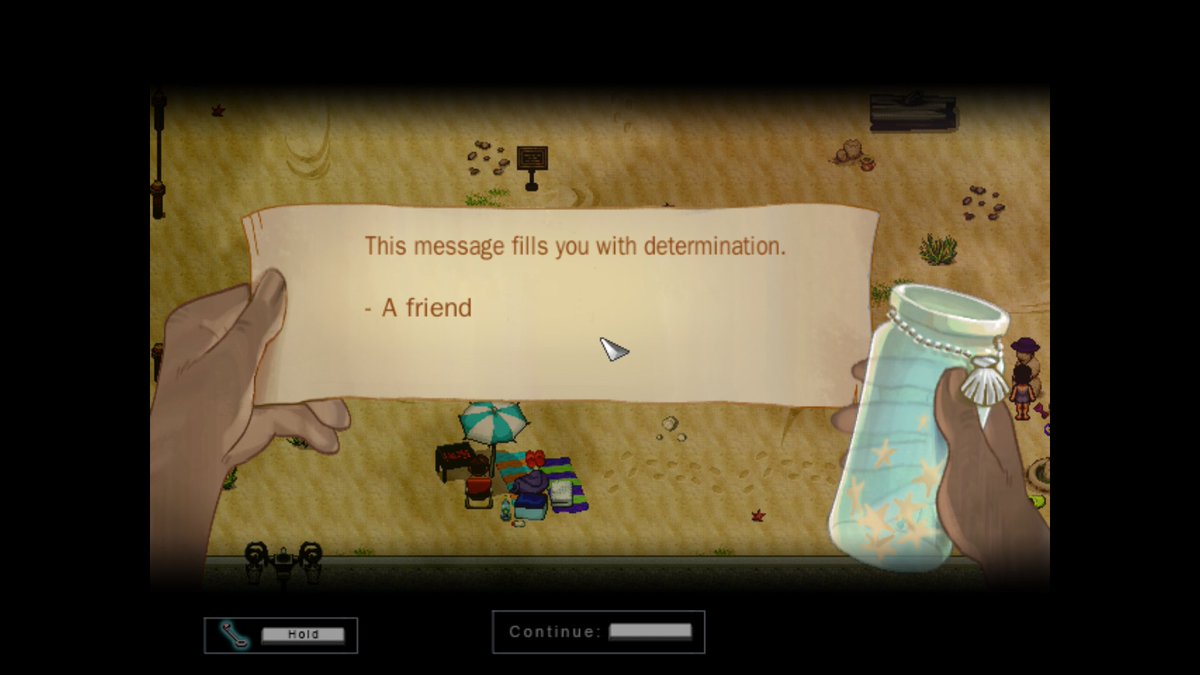 Is that you, <a href="/tobyfox/">tobyfox</a>? :O
#tothemoongame #beachepisode by <a href="/Reives_Freebird/">Kan Gao</a> <a href="/freebird_games/">Freebird Games</a>