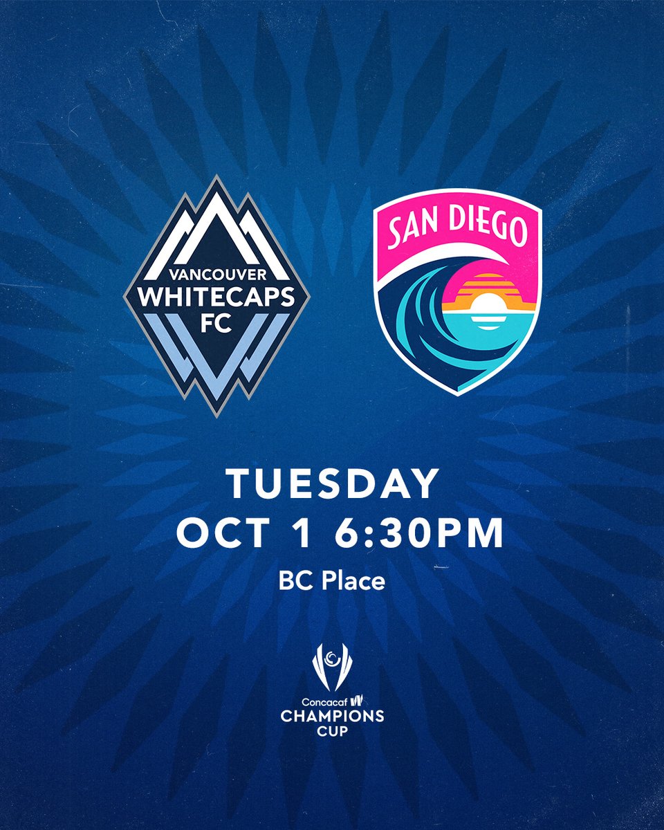 risefcacademy's tweet photo. WAKE UP VANCOUVER, IT’S MATCHDAY AT HOME! 🌊

🏆 @ConcacafW Champions Cup - Group Stage
🆚 @sandiegowavefc
⏱️ 6:30pm PT
🏟️ @BCPlace
📺 @Concacaf GO | Concacaf YouTube

Secure your tickets now! 🎟️ https://t.co/AZomgP9Qr9

#VWFC | #WChampionsCup https://t.co/5d7my2EEpB