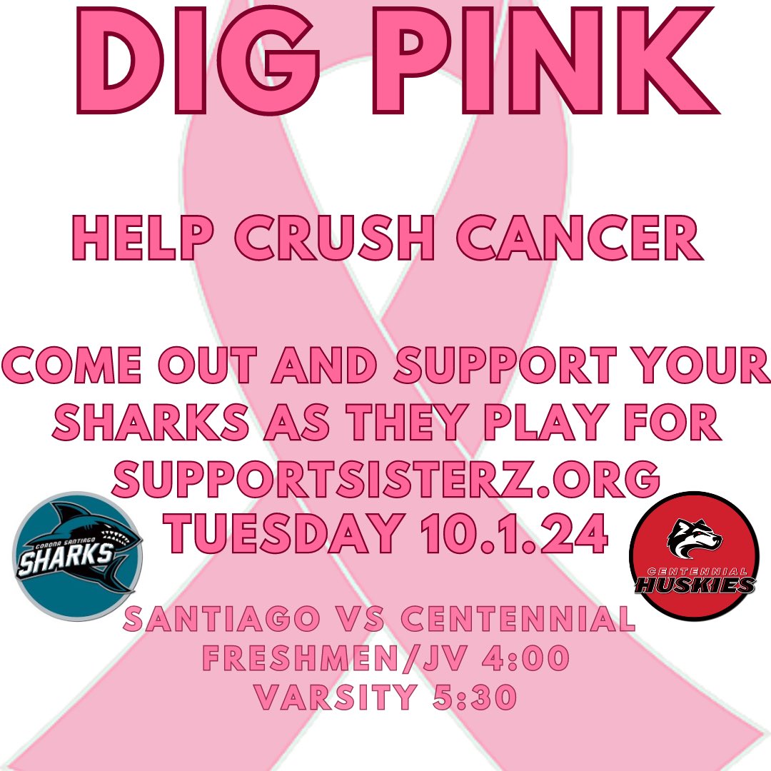 Dig Pink Match Tonight!
First 50 students get free pizza along with raffles and sweet treats! Come down to the tank and support a great cause and watch some amazing volleyball.
#DigPink💗
#ProtectTheTank