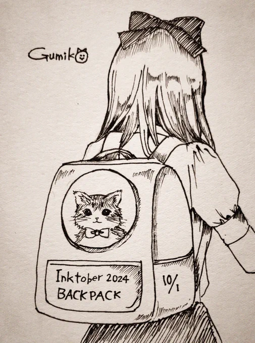 Inktober     2024.10.01
バックパック/BACKPACK
 #inktober2024  #inktober 